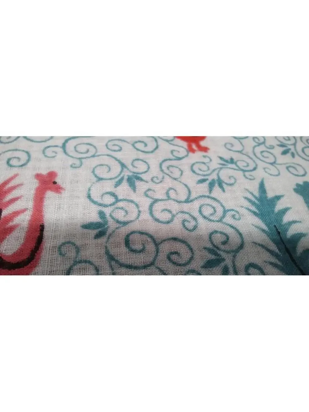 1950s Hankie FAITH AUSTIN Mid Century Colors Birds Peacock Rooster Rare Birds